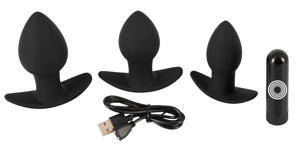 Black Velvets Vibrating Anal Plug Set