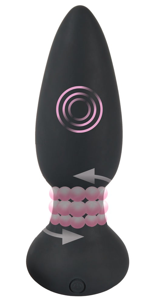 RC Black Velvets Rotating Vibrating Butt Plug