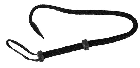 Braided velvet leather whip