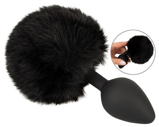 Fluffy tail plug black M You2Toys