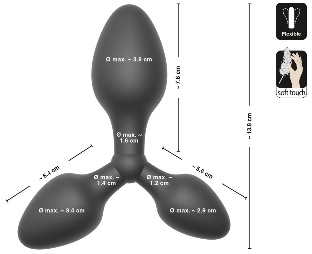 Black Velvet Triple Anal Plug