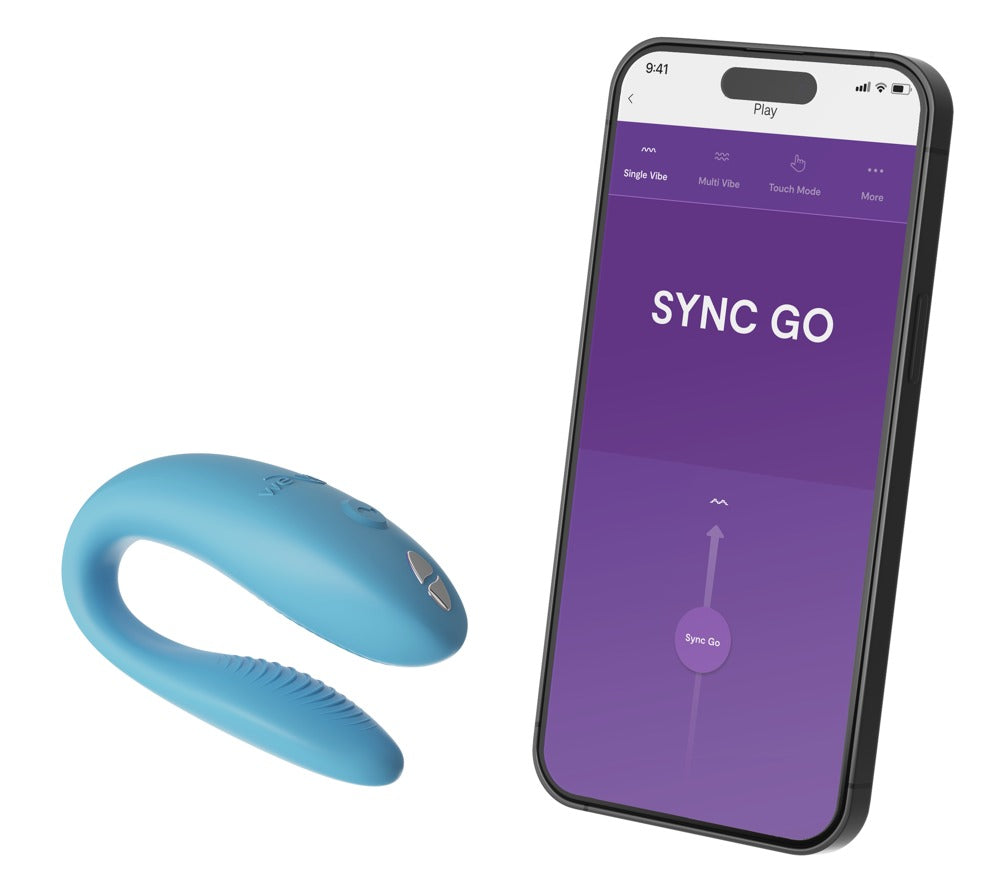 We-Vibe Sync Go Flexible Couple Vibrator in Turquoise