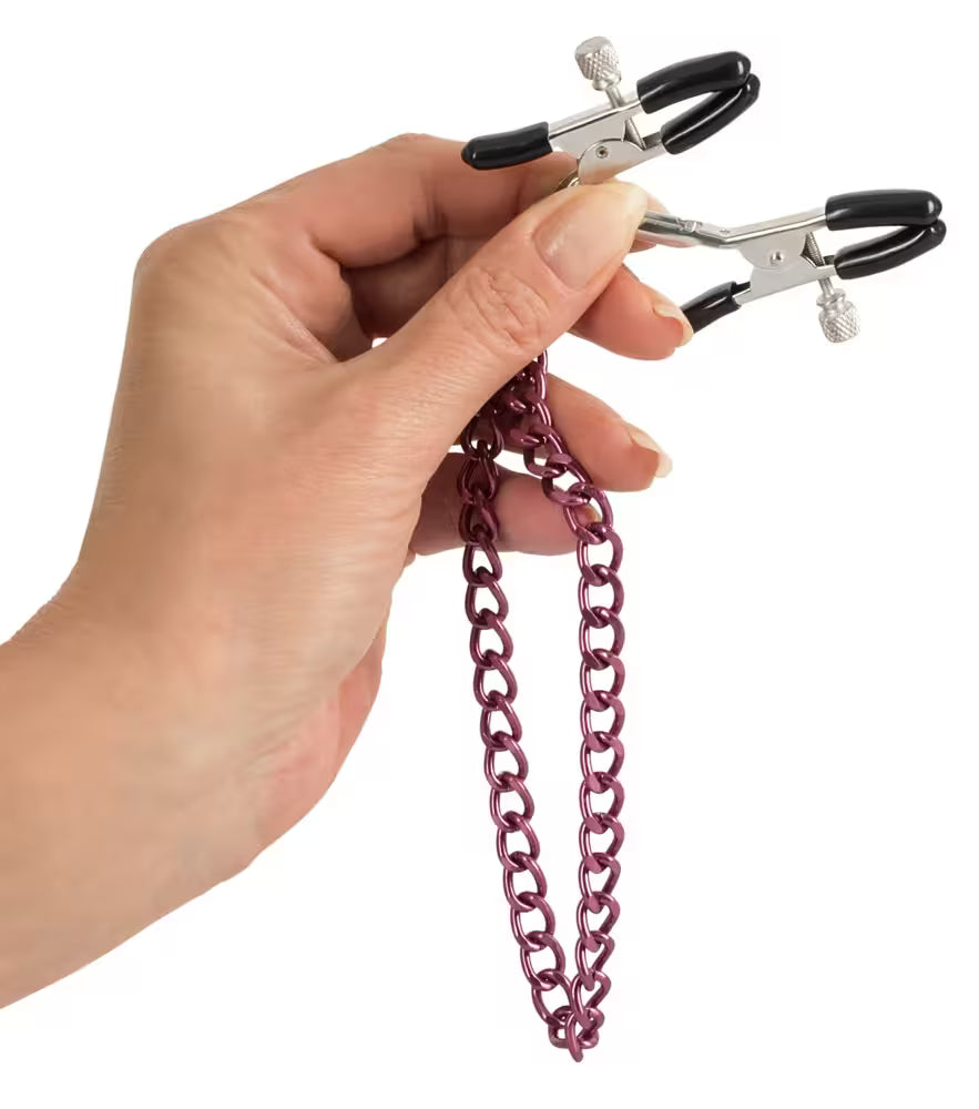 Purple clip and chain