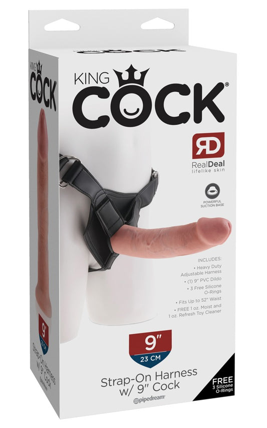 “King Cock” strap-on dildo 22.9cm