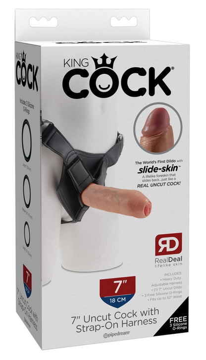 King Cock 18 cm Strap-On Dildo with Movable Foreskin