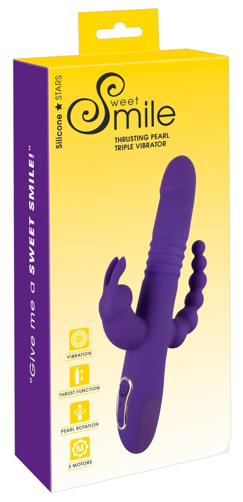 Sweet Smile Thrusting Pearl Triple Vibrator