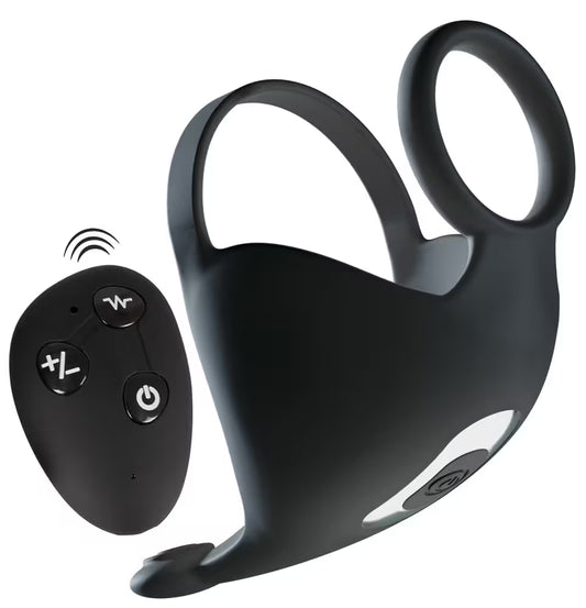 Testicular vibrator with double ring &amp; remote control