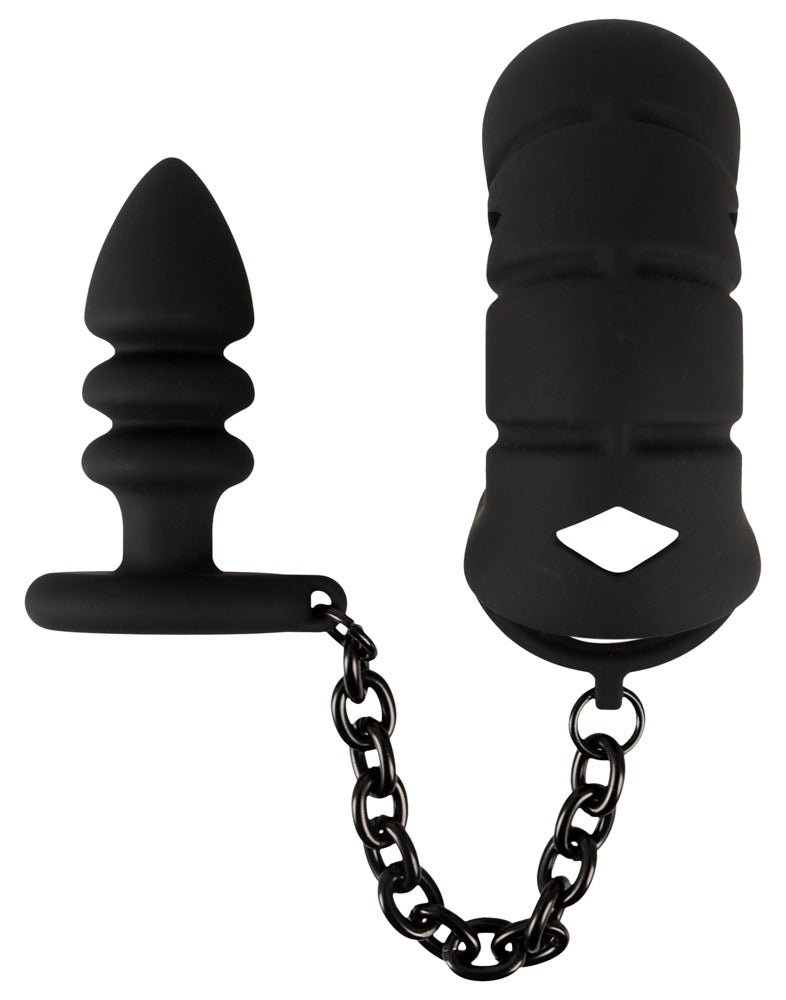 Cock cage with butt plug Black Velvets