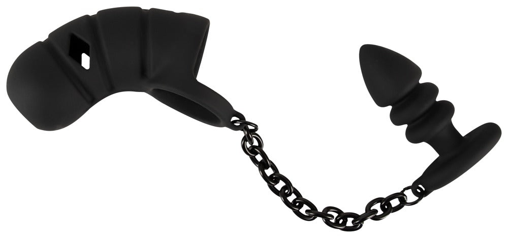 Cock cage with butt plug Black Velvets