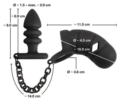 Cock cage with butt plug Black Velvets