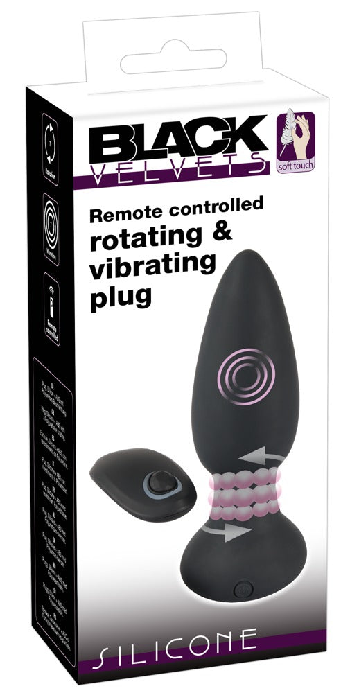 RC Black Velvets Rotating Vibrating Butt Plug