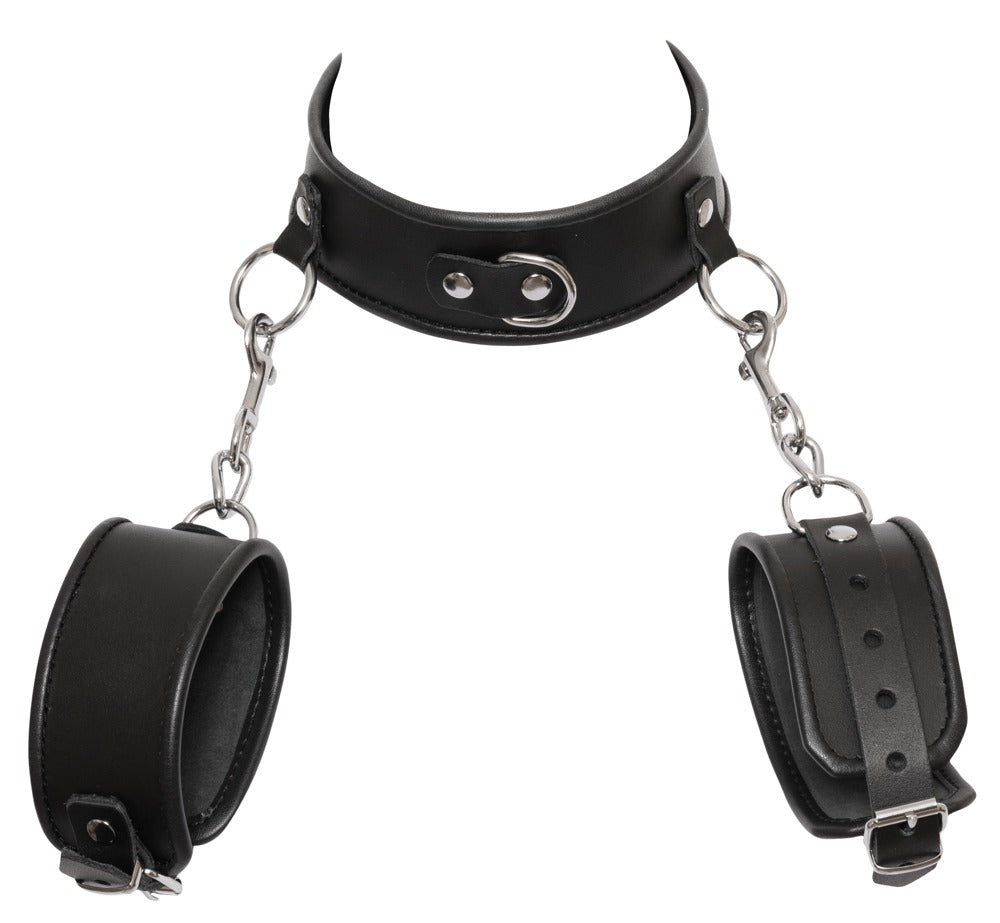 ZADO leather collar and handcuffs
