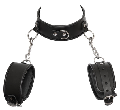 ZADO leather collar and handcuffs