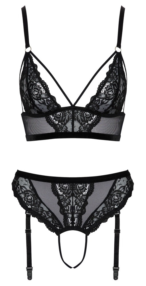 Cottelli Lingerie Black Bra and Thong
