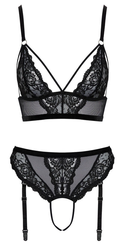 Cottelli Lingerie Black Bra and Thong