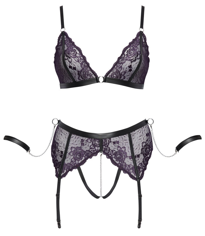 Cottelli Bondage Lace Bondage Bra and Brief Set