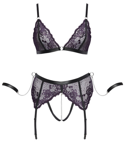 Cottelli Bondage Lace Bondage Bra and Brief Set