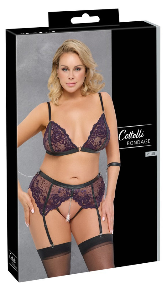 Cottelli Bondage Lace Bondage Bra and Brief Set