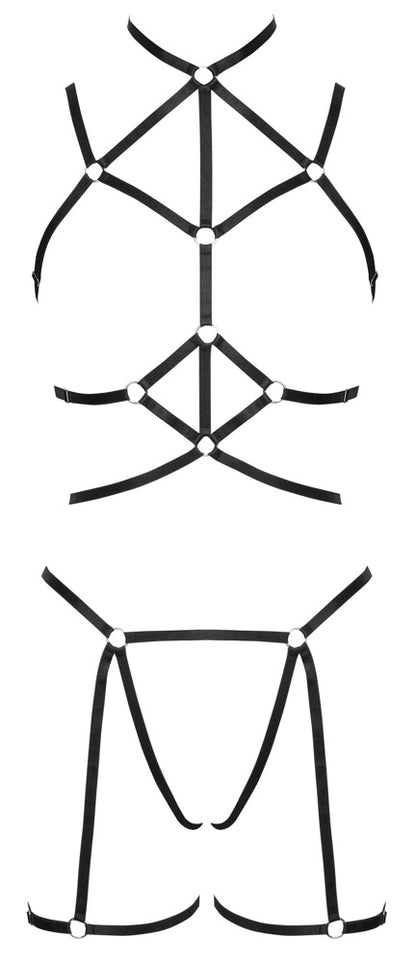 Cottelli LINGERIE SL 3-piece black harness set