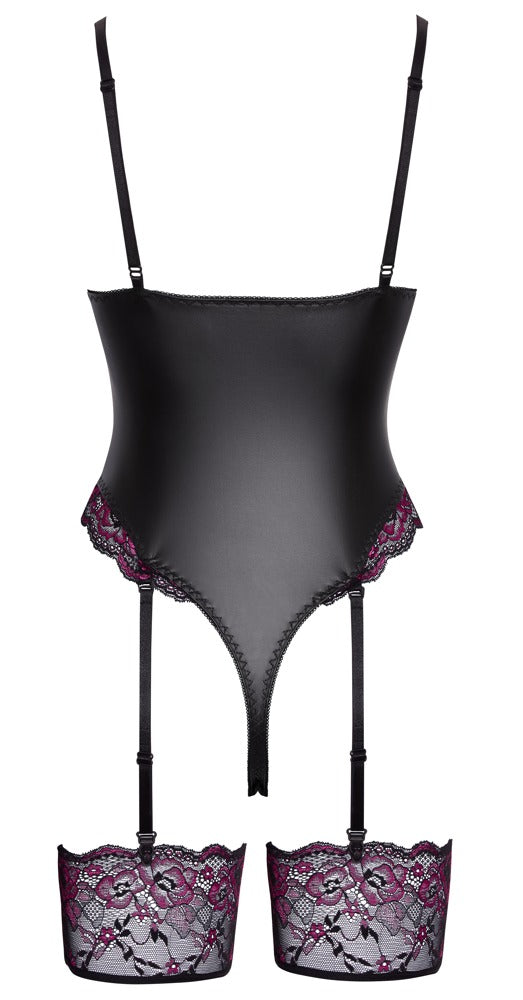 Cottelli Lingerie mixed material suspender bodysuit