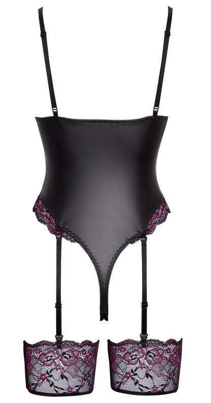 Cottelli Lingerie mixed material suspender bodysuit