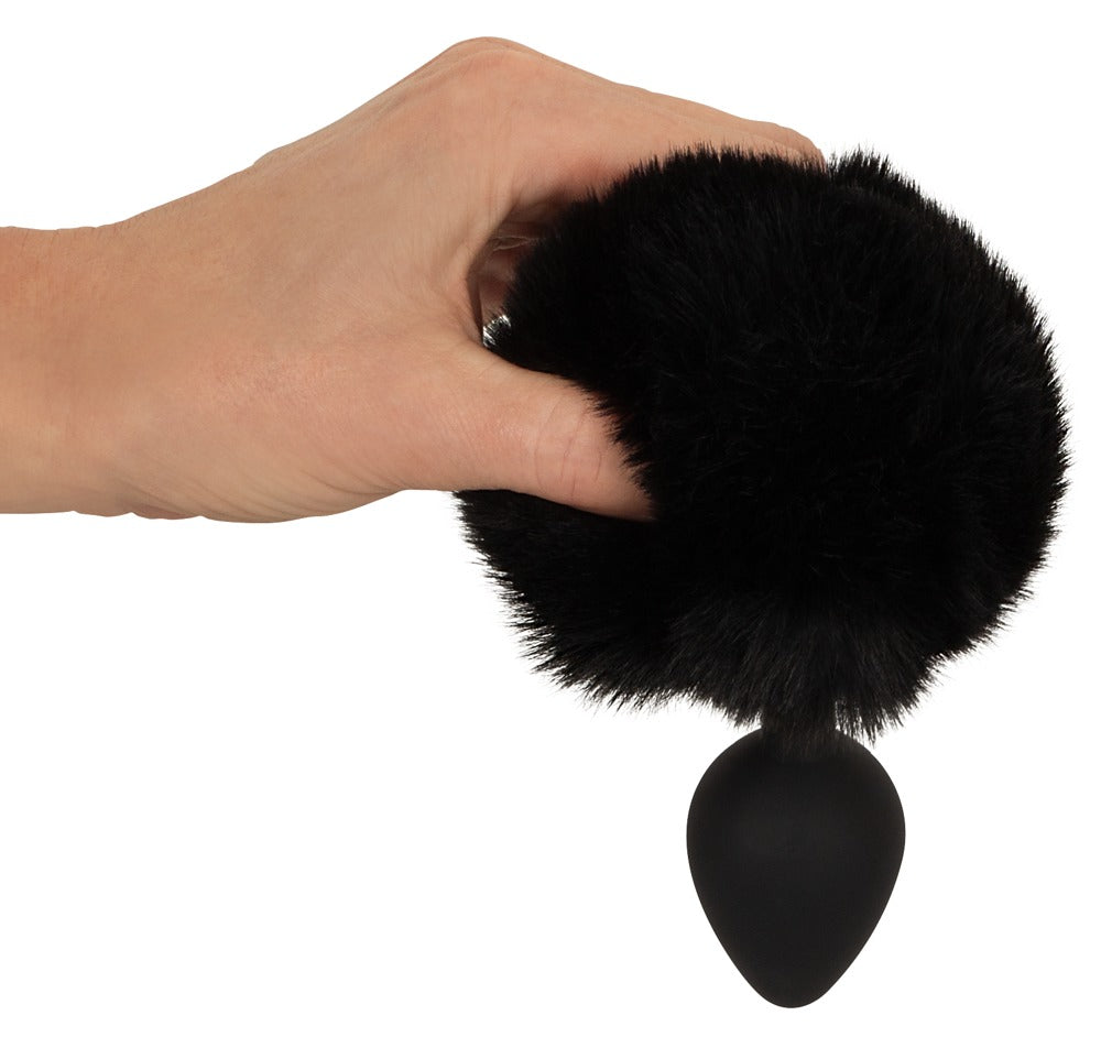 Fluffy tail plug black M You2Toys
