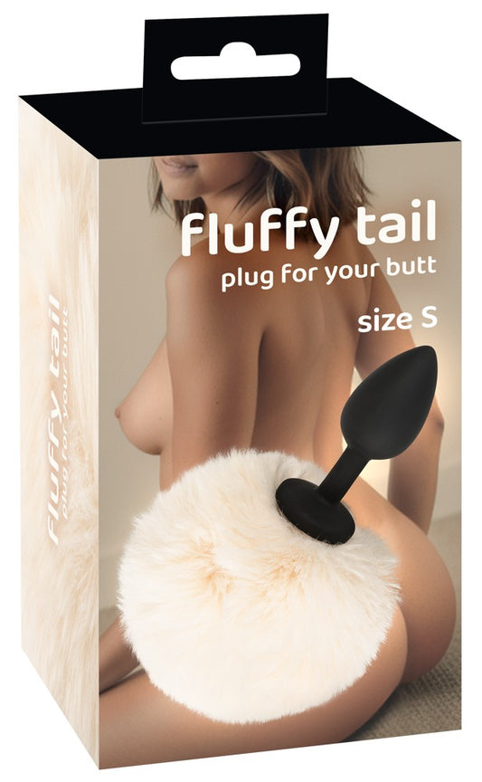 Fluffy tail plug white S You2Toys