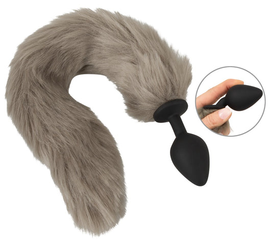 Fluffy tail plug gray You2Toys