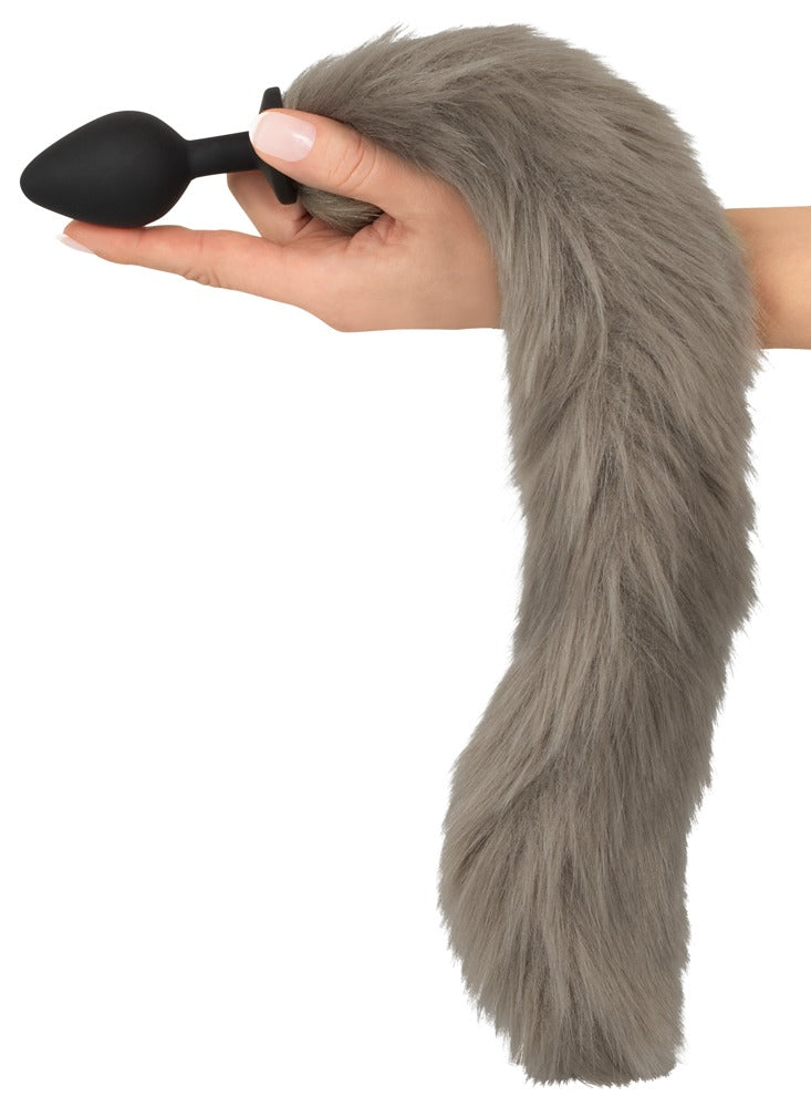 Fluffy tail plug gray You2Toys