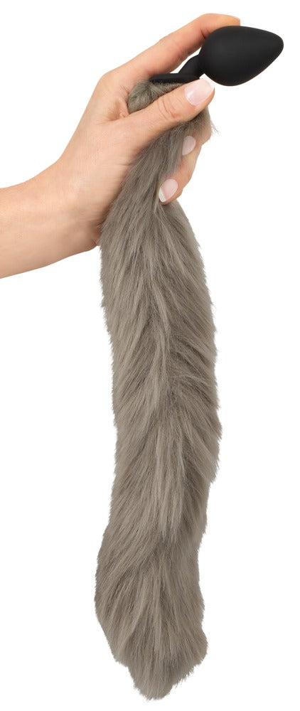 Fluffy tail plug gray You2Toys
