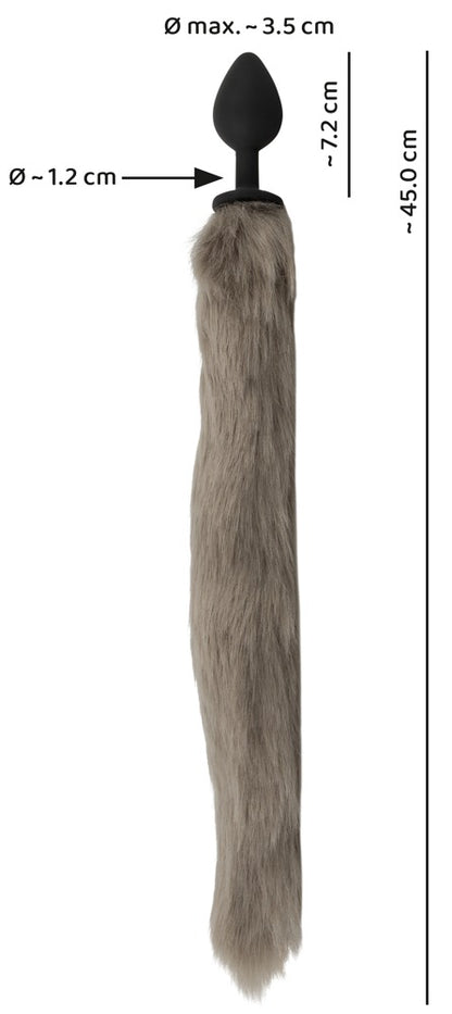 Fluffy tail plug gray You2Toys