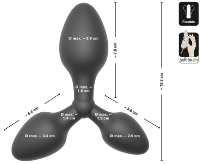 Black Velvet Triple Anal Plug