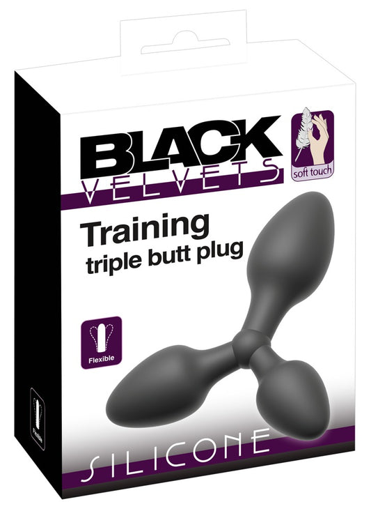 Black Velvet Triple Anal Plug