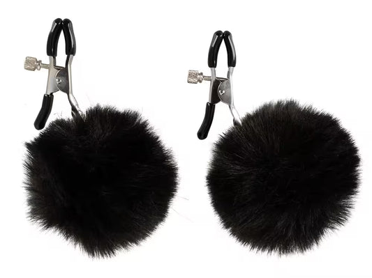 Nipple clamps with pom-poms